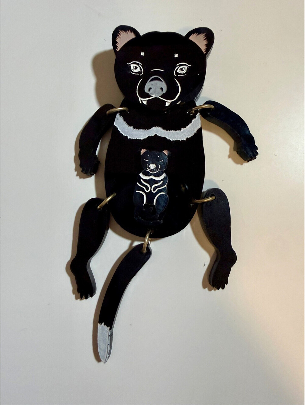 Tasmanian Devil Brooch - Storybook Rabbit Baby Tassie Mom Australian Acrylic Pin